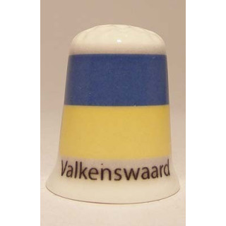 Valkenswaard Nederlandse gemeentevlag op een porselein vingerhoedje