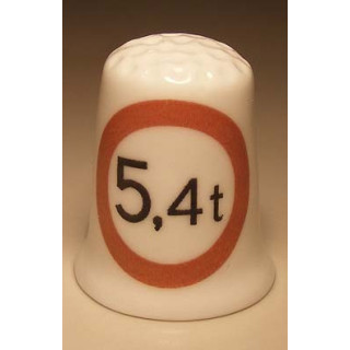 Gesloten voor te zware voertuigen verkeersbord op een vingerhoedje