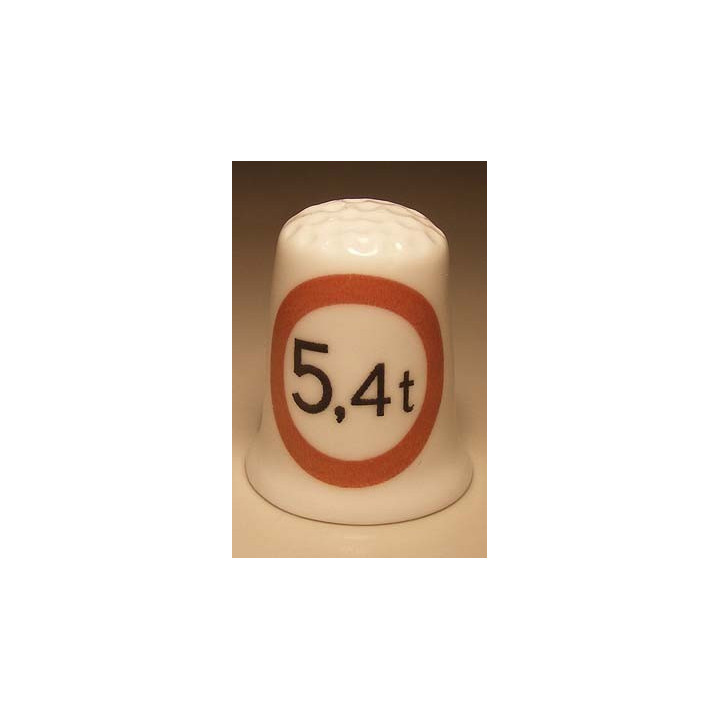 Gesloten voor te zware voertuigen verkeersbord op een vingerhoedje