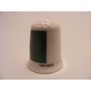 Verviers vlag Belgie op een porselein vingerhoedje