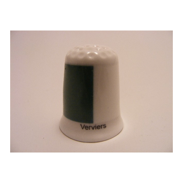 Verviers vlag Belgie op een porselein vingerhoedje Verviers vlag Belgie op een porselein vingerhoedje