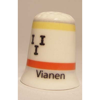 Vianen Nederlandse gemeentevlag op een porselein vingerhoedje