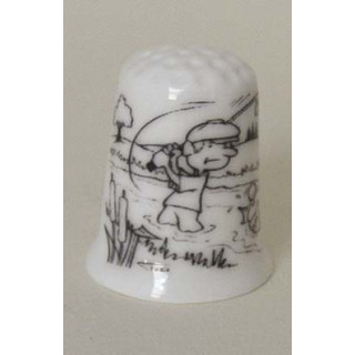 Golfer staand in het water vingerhoedje