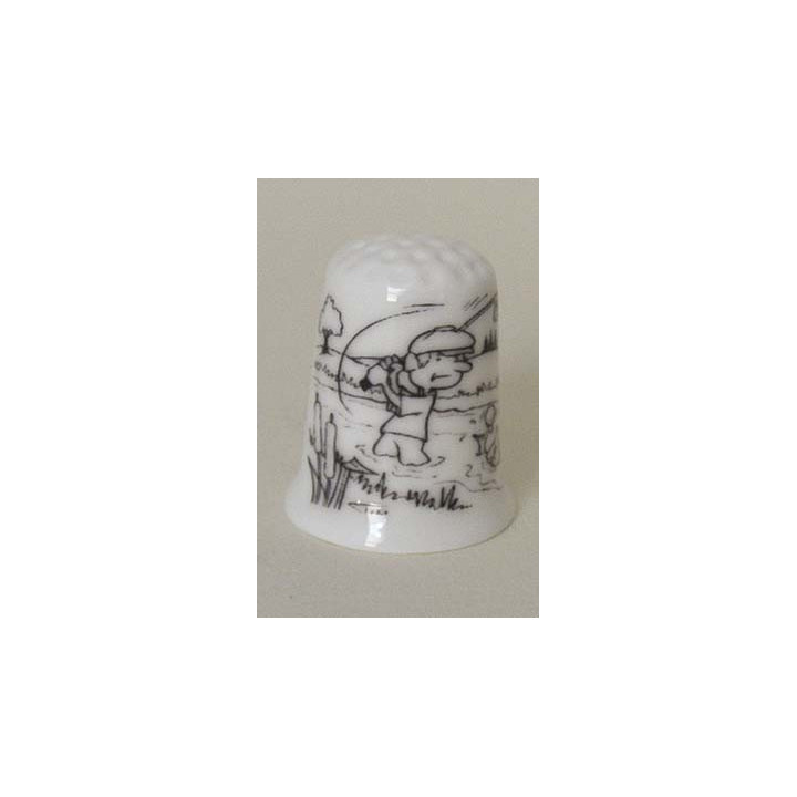 Golfer staand in het water vingerhoedje