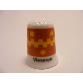 Vleteren vlag Belgie op een porselein vingerhoedje