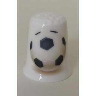 Voetbal 3D afbeelding op een porselein vingerhoedje