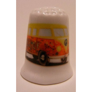 Volkswagen T1 bus Power flower op een porselein vingerhoedje