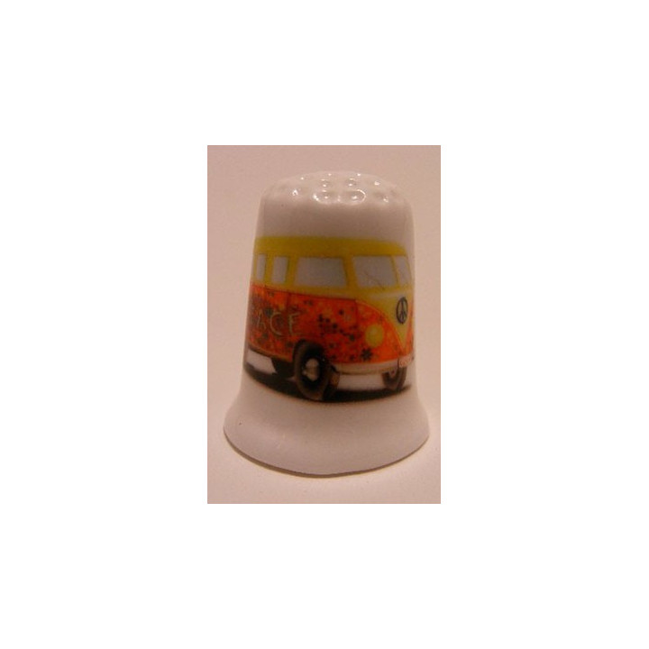 Volkswagen T1 bus Power flower op een porselein vingerhoedje