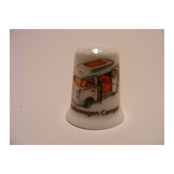 Volkswagen Type 1 camper afbeelding op een porselein vingerhoedje