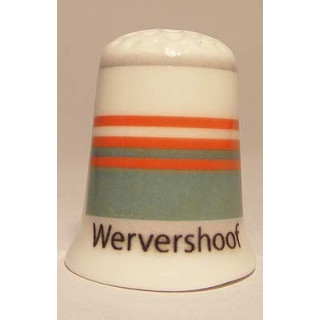 Wervershoof Nederlandse gemeentevlag op een porselein vingerhoedje