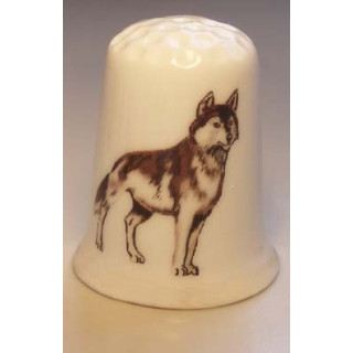 Standing Wolf Porcelain Thimble