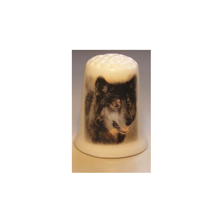 Wolf op een porselein vingerhoedje nr03