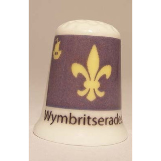 Wymbritseradeel Nederlandse gemeentevlag op een porselein vingerhoedje