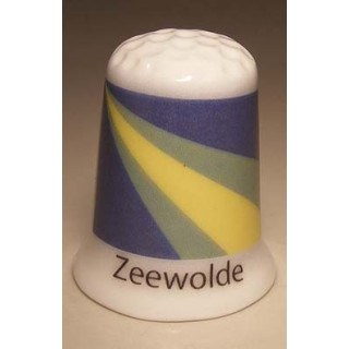 Zeewolde Nederlandse gemeentevlag op een porselein vingerhoedje