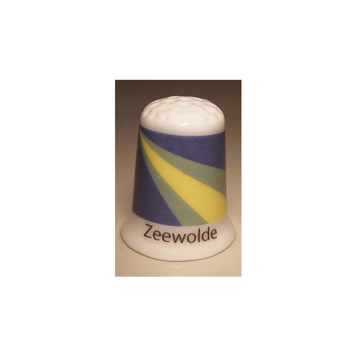 Zeewolde Nederlandse gemeentevlag op een porselein vingerhoedje