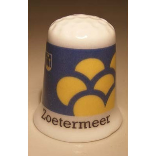 Zoetermeer Nederlandse gemeentevlag op een porselein vingerhoedje