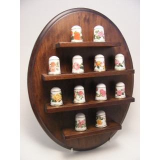 Elizabeth Woodhouse vingerhoedjes met hout display The Franklin Mint 1979