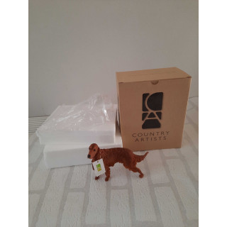 Irish red setter hond, Country Artist, kunsthars 18x6.5x14cm