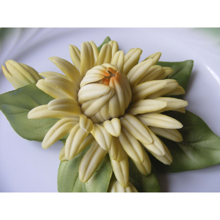 Porselein Dahlia in 3D van Le Porcellane Fontana dei Medici wandbord - wandborden