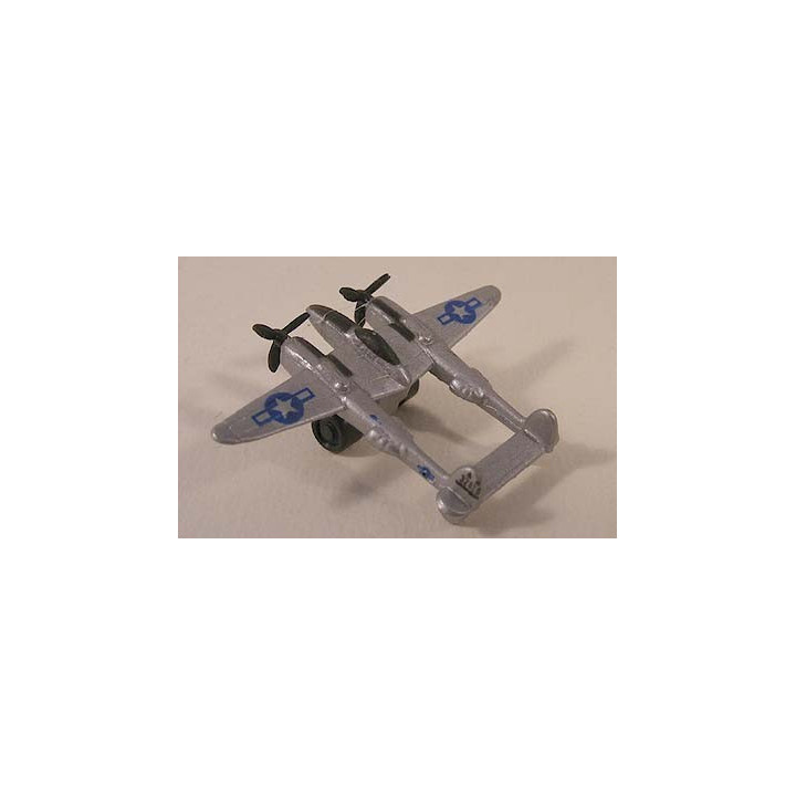Lockheed P38 Lightning van kunststof Minys 3x1x1cm