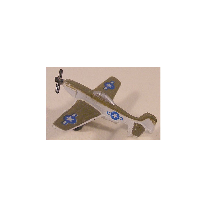 North American P51 Mustang van kunststof Minys 3x1x1cm