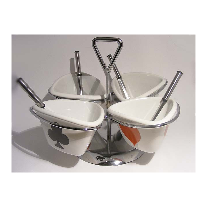 Sauzen carrousel set met speelkaarten symbolen D24 x H20 cm - handgemaakt