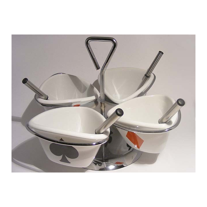 Sauzen carrousel set met speelkaarten symbolen D24 x H20 cm - handgemaakt