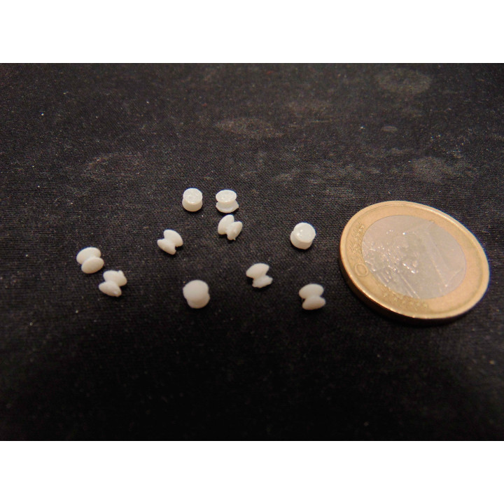 10 kunsthars deurknoppen wit 1:12 poppenhuis 3.5x3.5x3mm