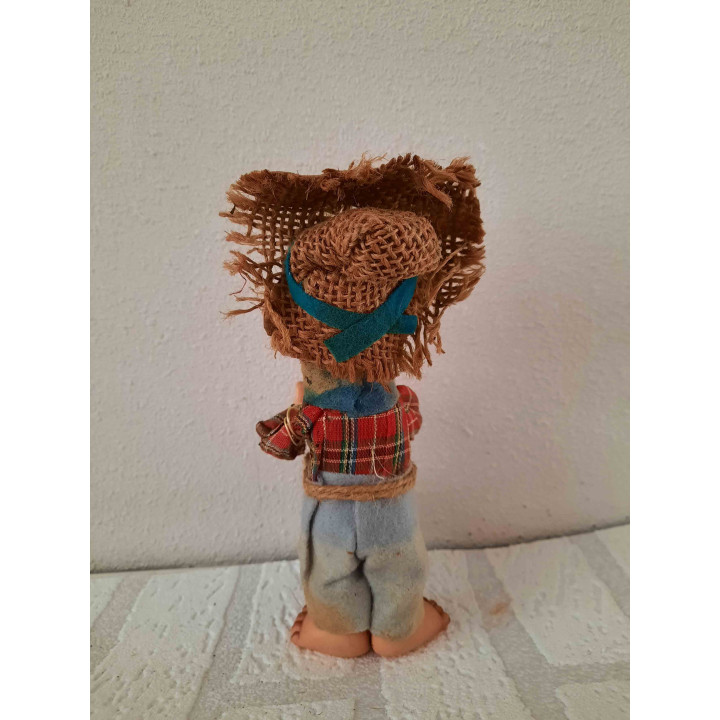 Hillbilly hobo zwerver geen jas en bruin rieten hoed