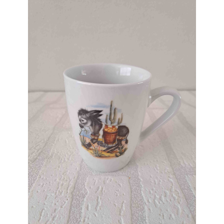 Beker met ezel en mandopdruk nr1