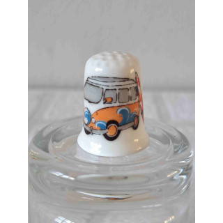 Vingerhoedje VW Hippiebus Blauwe Golfprint Surf