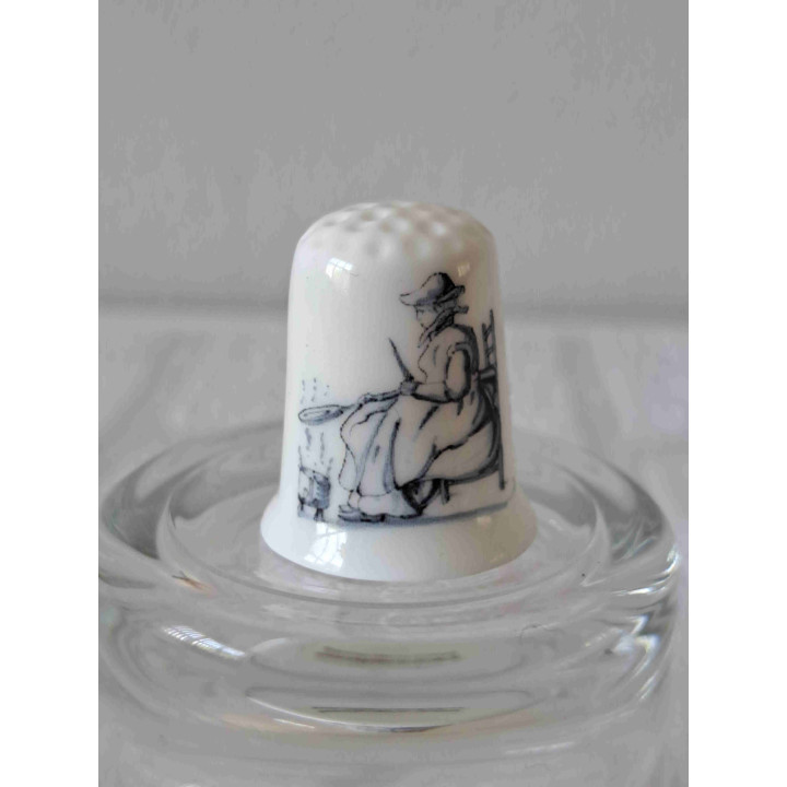 Porseleinen vingerhoedje met vijf porselein vingerhoedjes met ambachten - Verzamelobject Porseleinen vingerhoedje met vijf porselein vingerhoedjes met ambachten - Verzamelobject