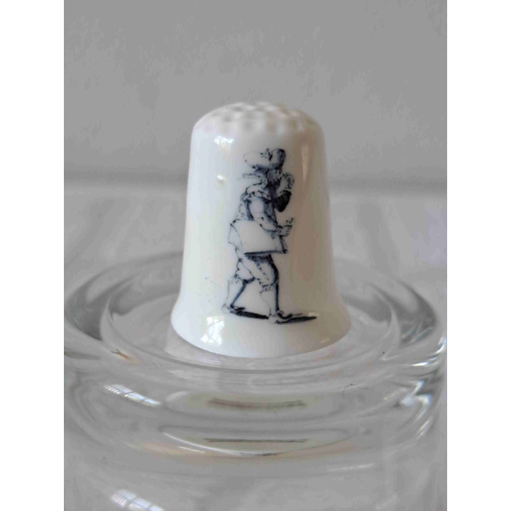 Porseleinen vingerhoedje met vijf porselein vingerhoedjes met ambachten - Verzamelobject Porseleinen vingerhoedje met vijf porselein vingerhoedjes met ambachten - Verzamelobject