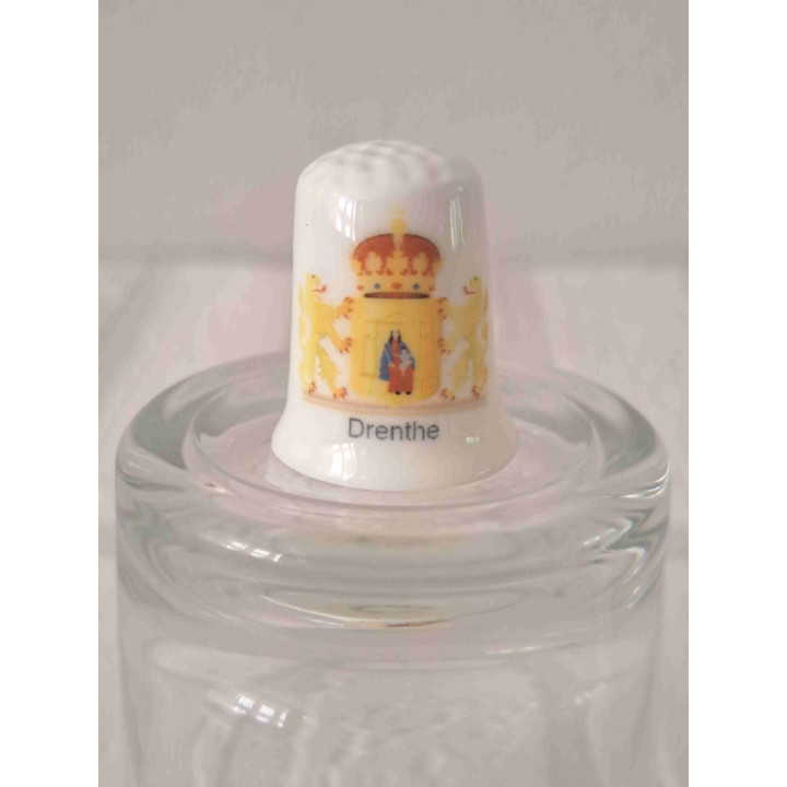 Provinciewapen Drenthe op porselein vingerhoedjes