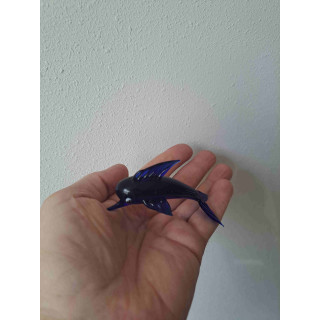 Zaagvis van blauw glas 9x4x4.5cm