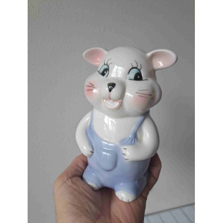 Muis spaarpot van porselein met dop