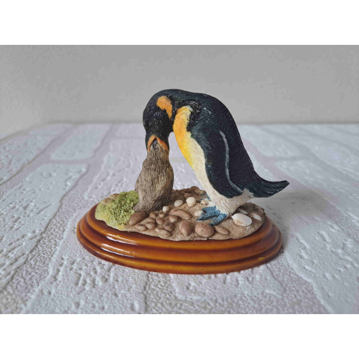 Koningspinguin geeft zijn jong eten