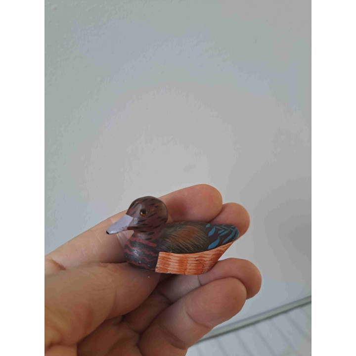 Beschilderd eend van steen 6x3x3cm