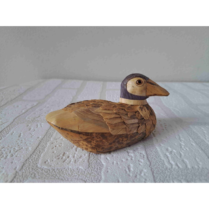 Eend gemaakt van bamboe hout