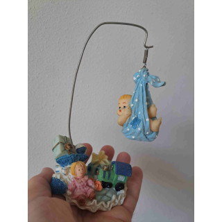 Baby van kunsthars met kinderspeelgoed 8.5x7.5x16cm