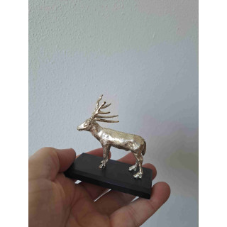 Verzilverde Davidshert van WNF Houten plateau 8.5x4x8.5cm