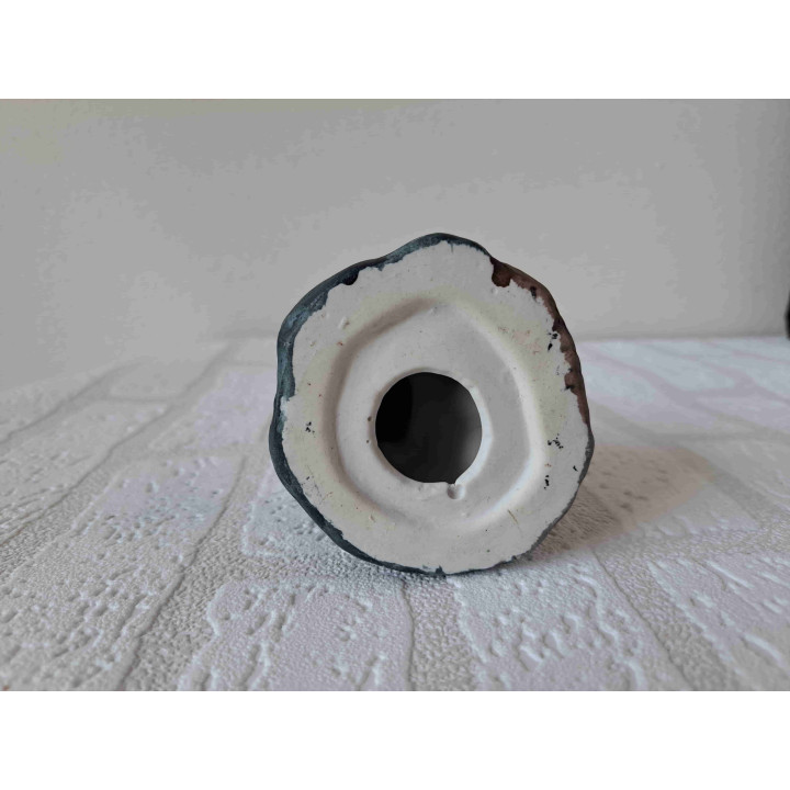 Porselein uil met mand appels