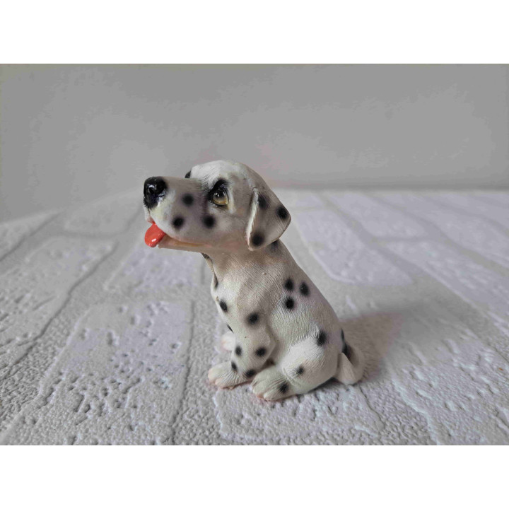Dalmatische puppy hond rechtop zittend