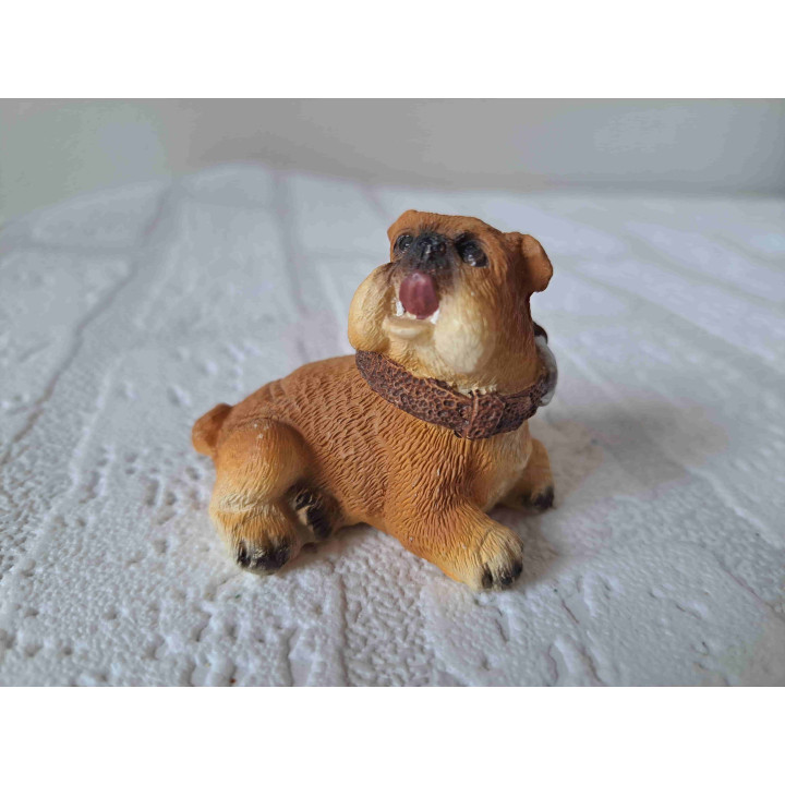 Engelse bulldog hond zittend op de grond