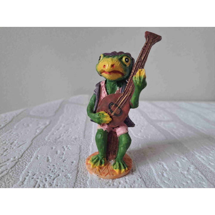 Kikker maakt muziek met gitaar