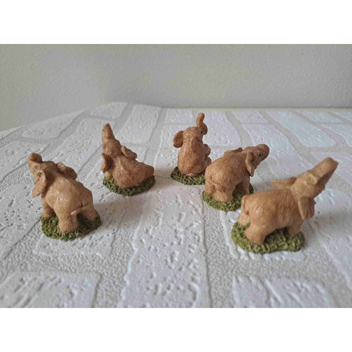 Set Olifanten met verschillende houdingen slurf