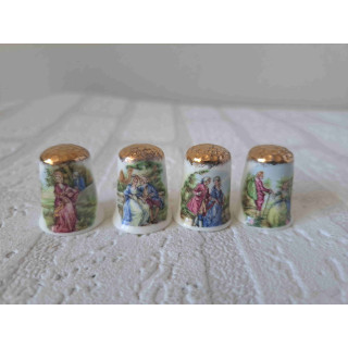 Set nostalgie klederdracht vingerhoedje met goud top