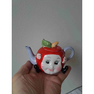 Appel theepotje van porselein