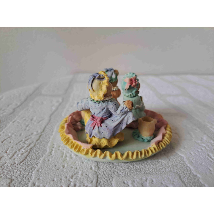 Mini serviesje van kunsthars met beren D10.5xH6.5 cm - dierfiguren