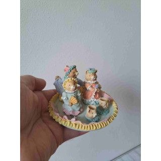 Mini serviesje van kunsthars met beren D10.5xH6.5 cm
